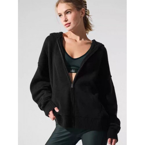 풀 집업 니트 후드티 