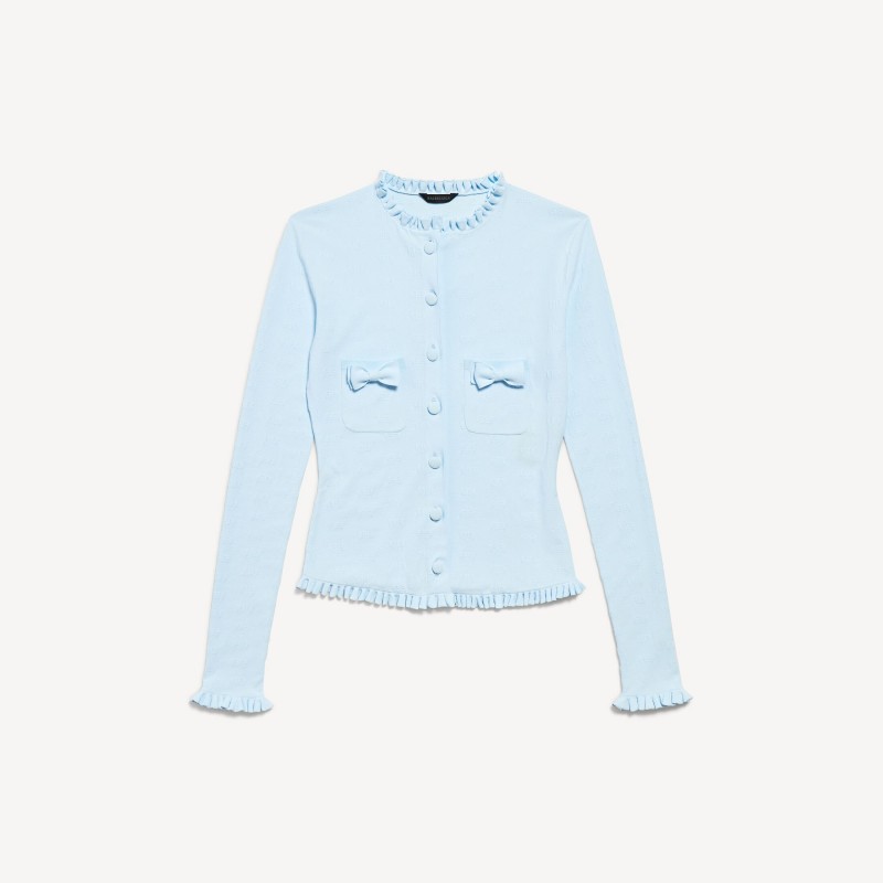 여성 피티드 가디건 라이트 블루 