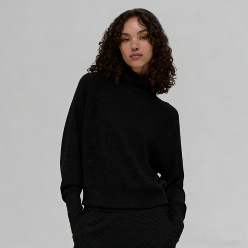 와플 위크엔드 이스케이프 모의넥 긴팔 