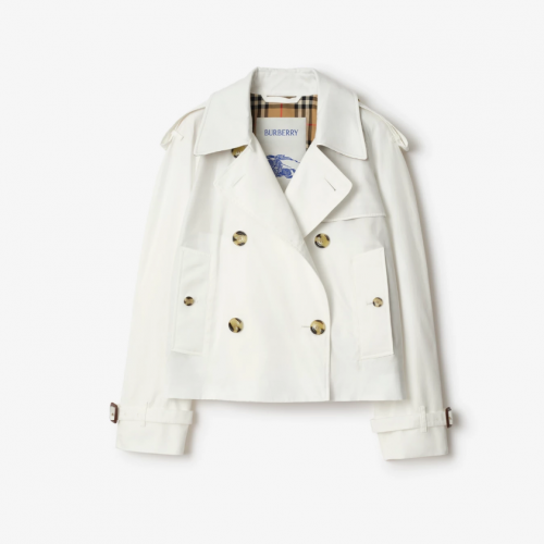 버버리기타코트 크롭 개버딘 트렌치 자켓 허니