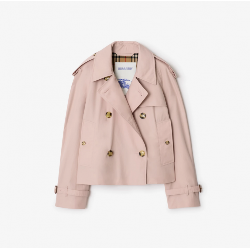 버버리기타코트 크롭 개버딘 트렌치 자켓 허니