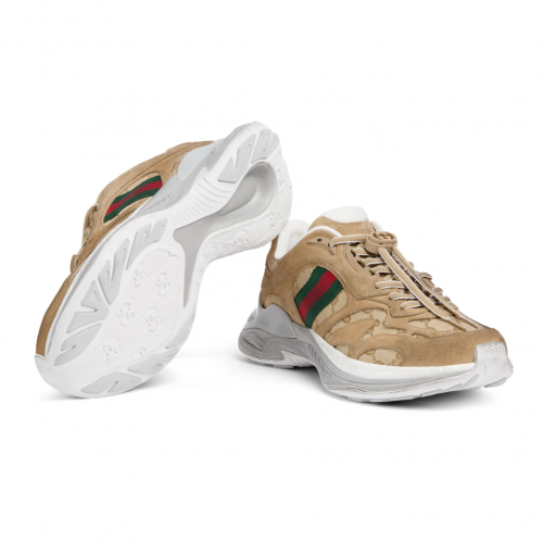 구찌 스트라이프 드로스트링 레더 스니커즈