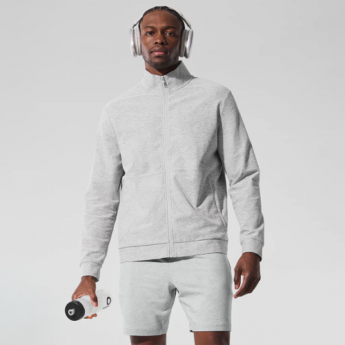 후드 없는 풀 집업 스웨트셔츠  