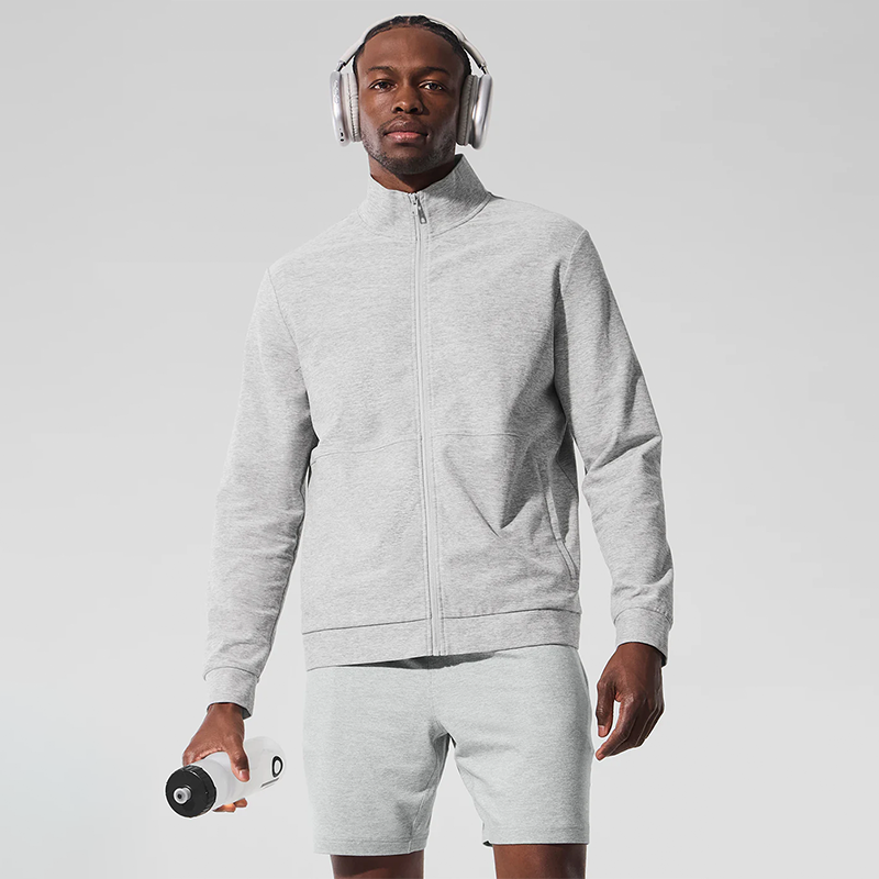 후드 없는 풀 집업 스웨트셔츠 