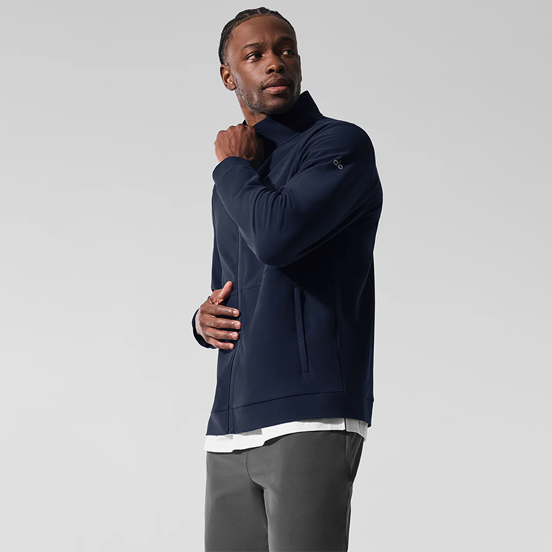 후드 없는 풀 집업 스웨트셔츠