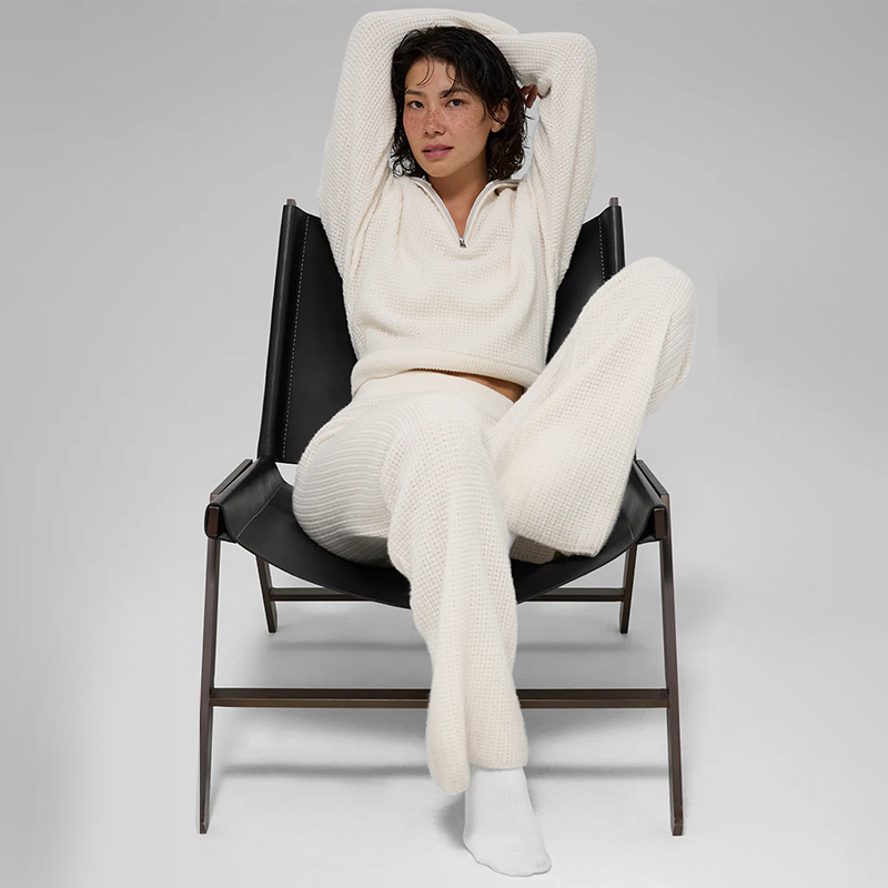 캐시미어 터치 와플 1/4 집 풀오버