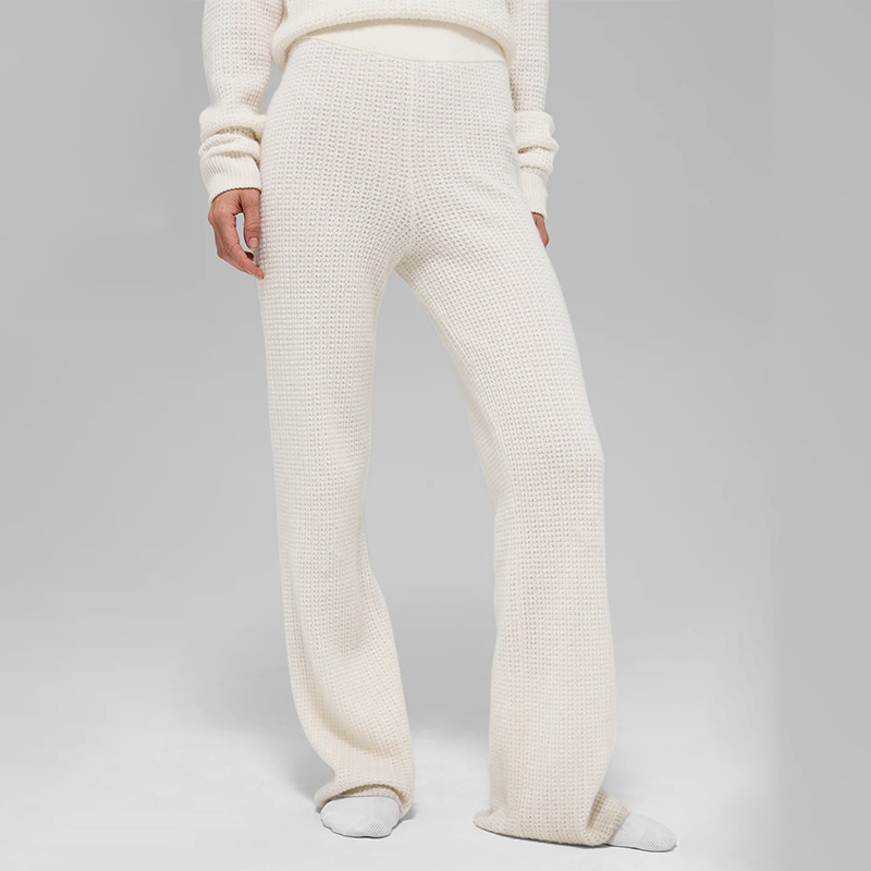 캐시미어 하이웨이스트 플러시 와플 팬츠 