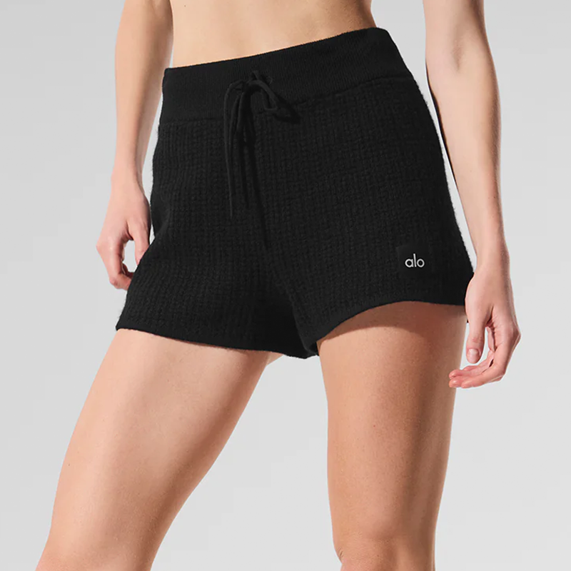 캐시미어 터치 하이웨이스트 와플 셋업 쇼츠 