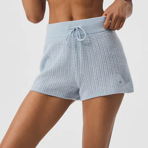 캐시미어 터치 하이웨이스트 와플 셋업 쇼츠 